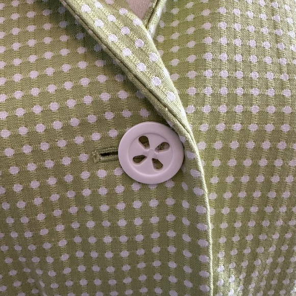 Vintage 80’s Yves Cossette Depeche Mode Long Lime Green Swiss Dot Jacket Size 10 - Picture 6 of 10